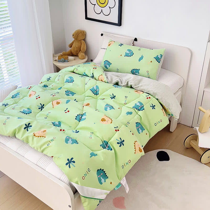 Cotton Toddler Quilt | Cute Dinosaur Design | 47" x 59"