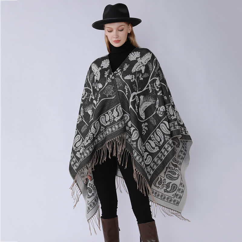 Retro Style Travel Shawl Wrap | Soft Polyester Fabric | 59" x 53"