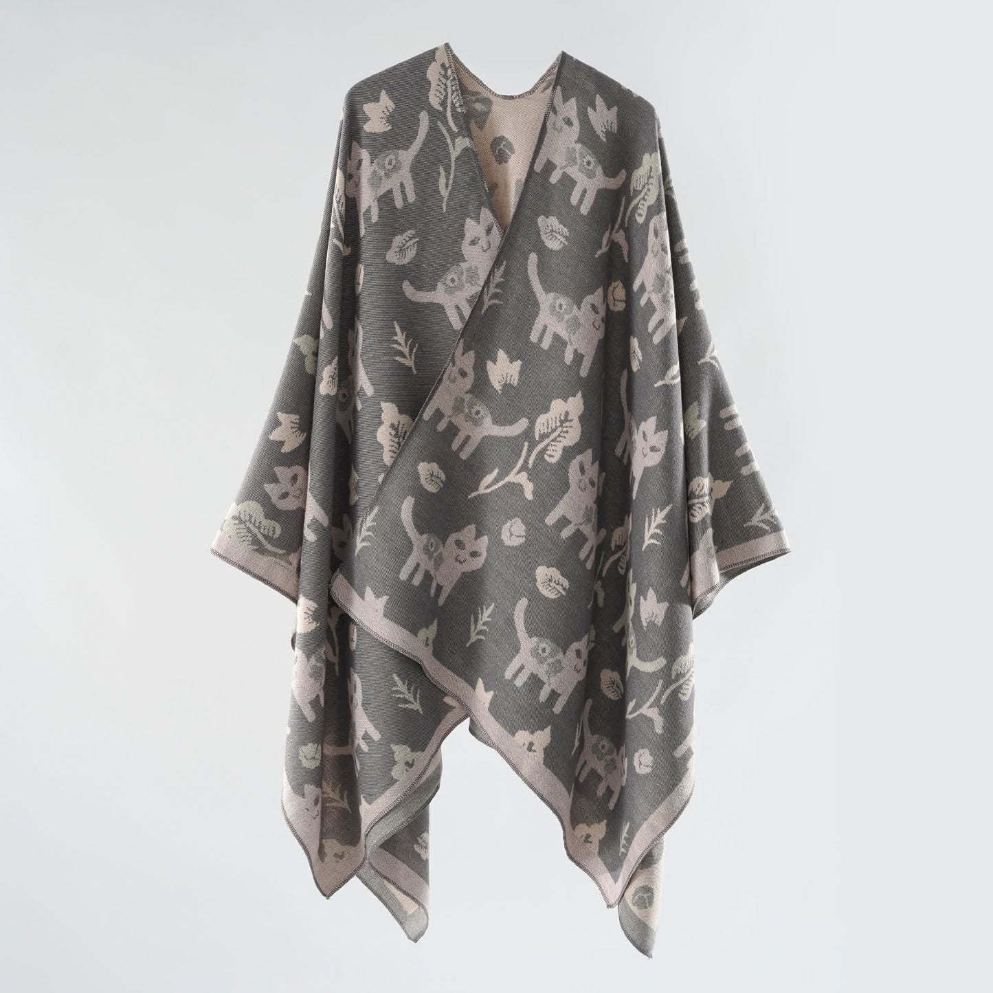 Cat Shawl Cape | Soft Breathable Fabric | Vintage Design