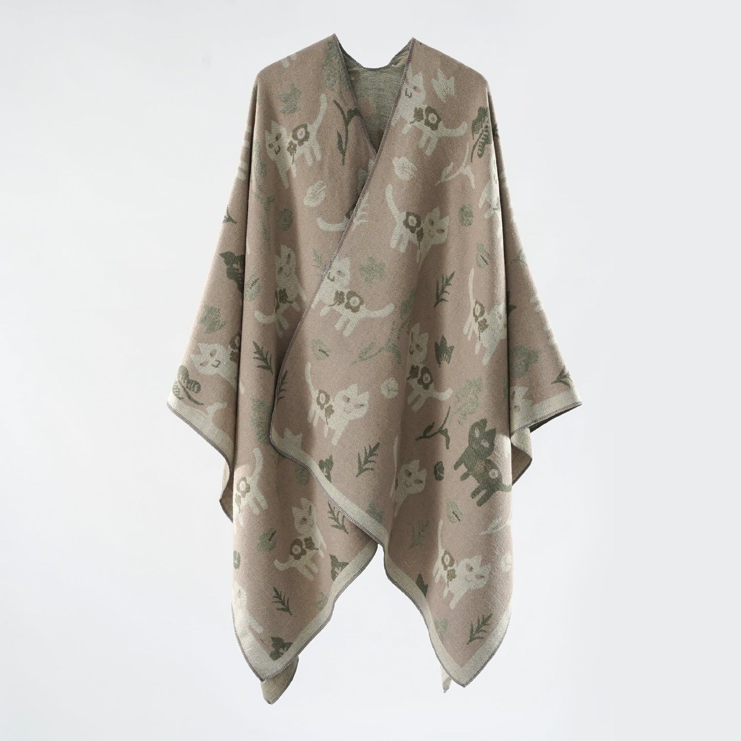 Cat Shawl Cape | Soft Breathable Fabric | Vintage Design