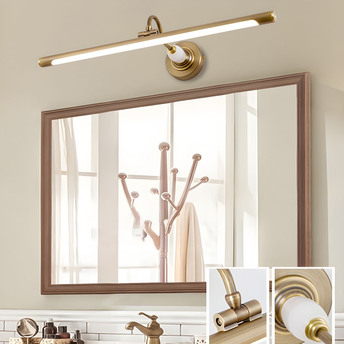 Archer Art Linear Wall Light | Antique Gold Finish | Various Sizes