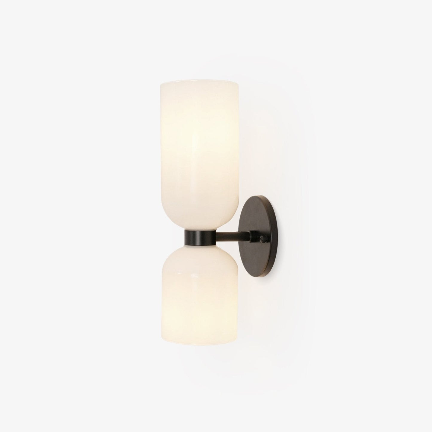 Wall Lamp Set of 2 | Opal & Smoked Glass | Satin Brass & Blackened Brass