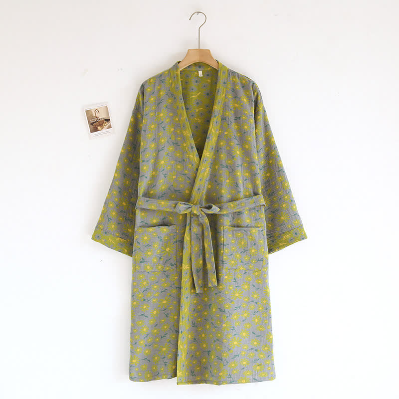 Bathrobe | Premium Pure Cotton | Floral Daisy Design