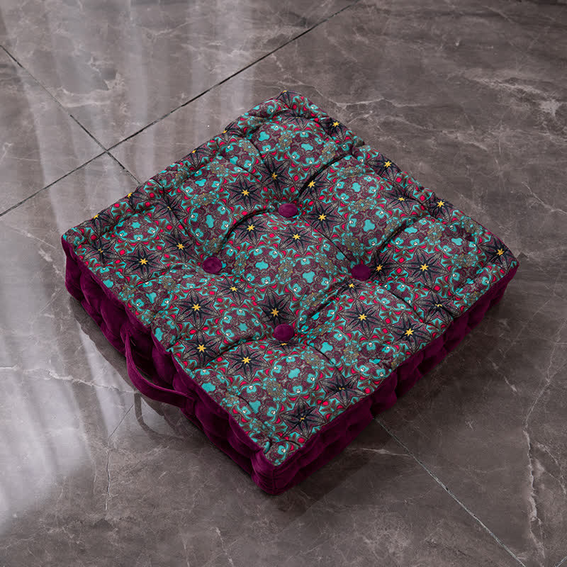 Morocco Style Floor Pillow | Cotton & Polypropylene Filling | 15" x 15" & 17" x 17"