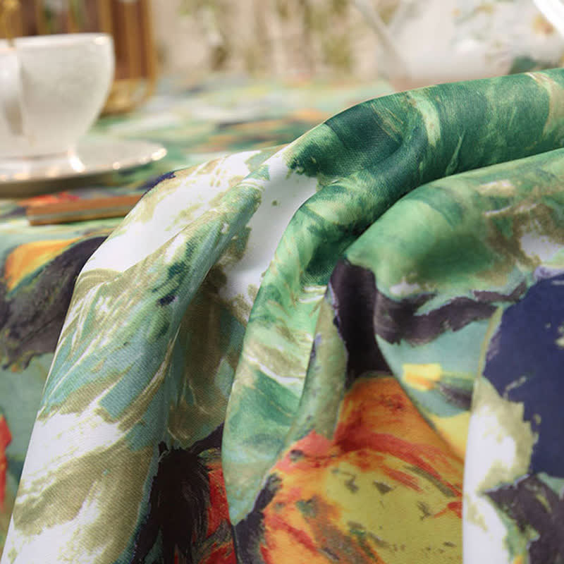 Vintage Floral Tablecloth | Durable Polyester | Multiple Sizes