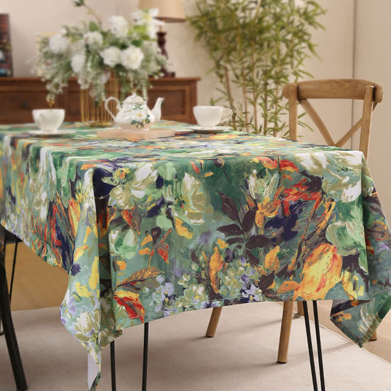 Vintage Floral Tablecloth | Durable Polyester | Multiple Sizes