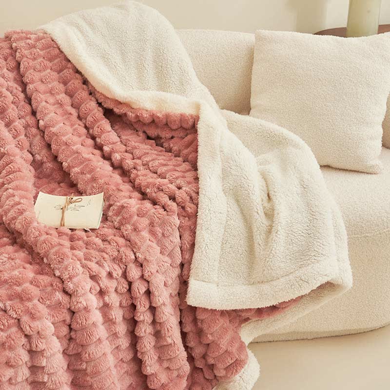 Thick Coral Fleece Throw Blanket | Soft Polyester | Full Size 59"W x 79"L