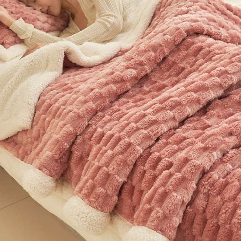 Thick Coral Fleece Throw Blanket | Soft Polyester | Full Size 59"W x 79"L