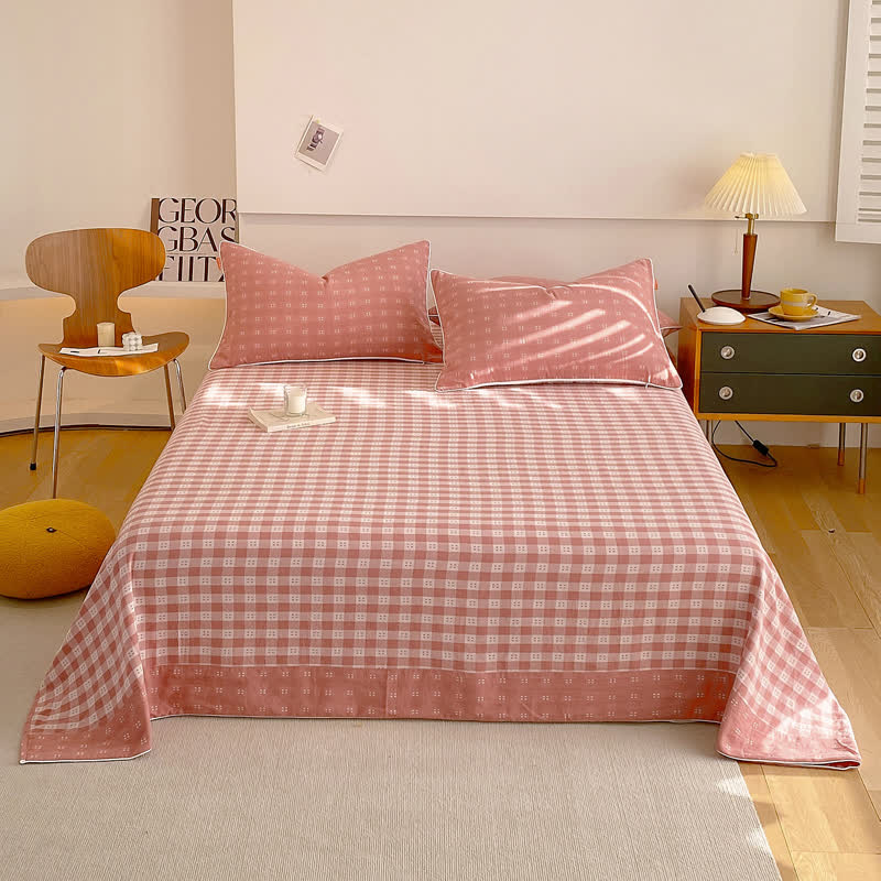 Cotton Gauze Plaid Coverlet | 100% Organic Cotton | Twin Size