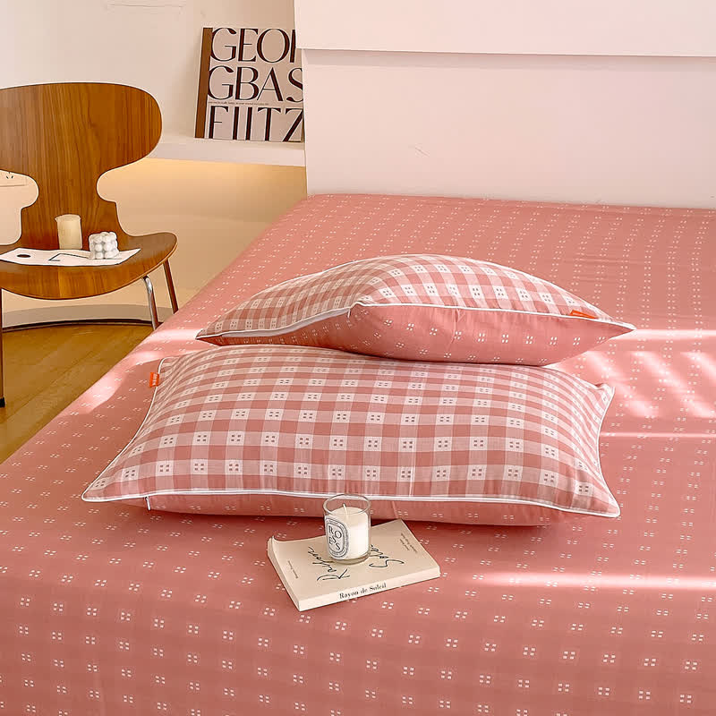 Cotton Gauze Plaid Coverlet | 100% Organic Cotton | Twin Size