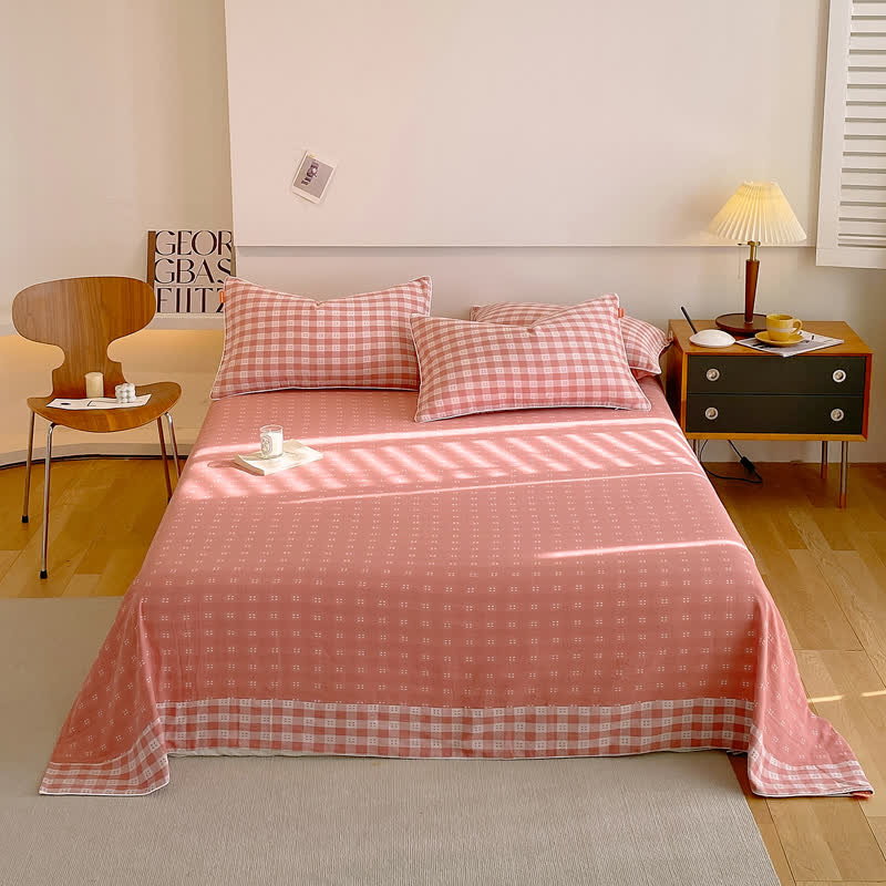 Cotton Gauze Plaid Coverlet | 100% Organic Cotton | Twin Size