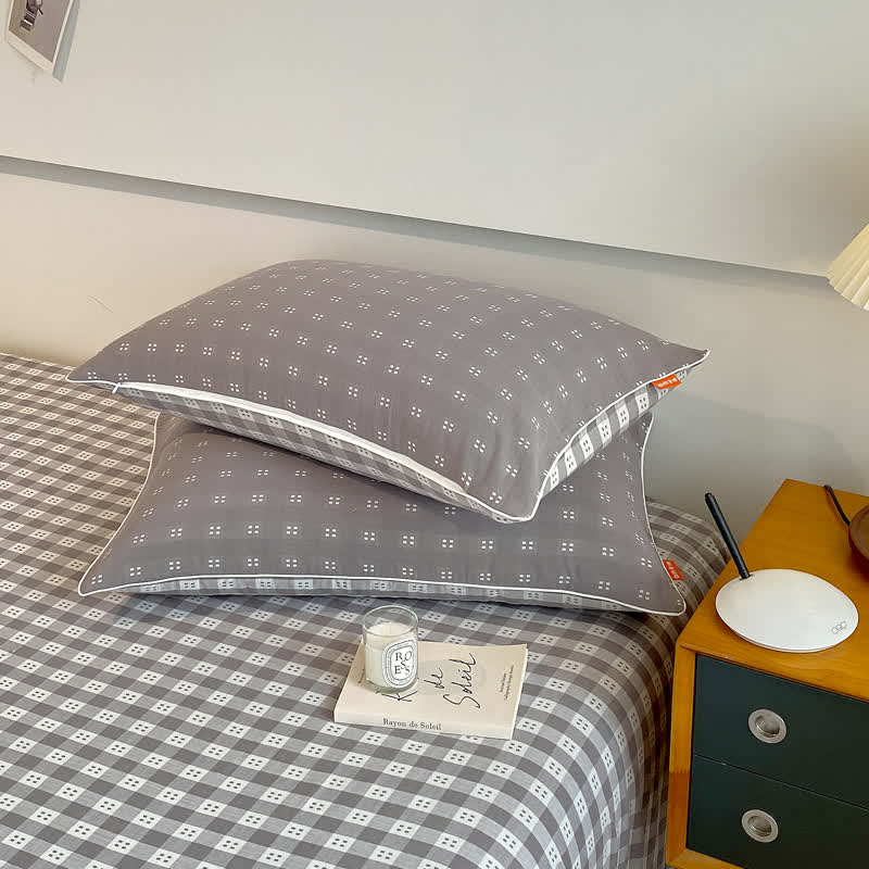 Cotton Gauze Plaid Coverlet | 100% Organic Cotton | Twin Size
