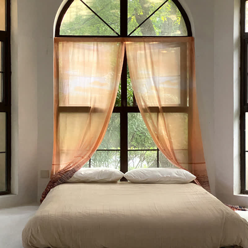 Sheer Chiffon Curtain | Vibrant Orange | 59"W x 67"L