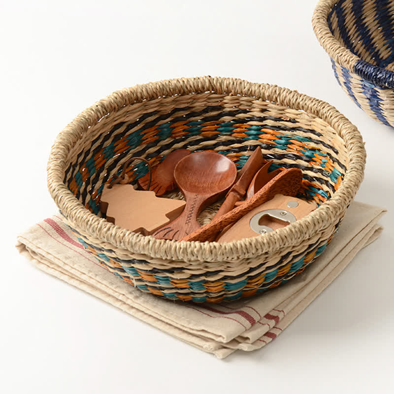 Natural Seagrass Storage Basket | Hand-Woven | 10.24" x 10.24" x 5.31"