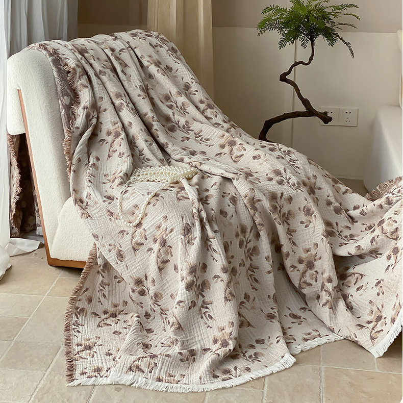 Floral Reversible Quilt | 100% Cotton Gauze | Full/Queen Size