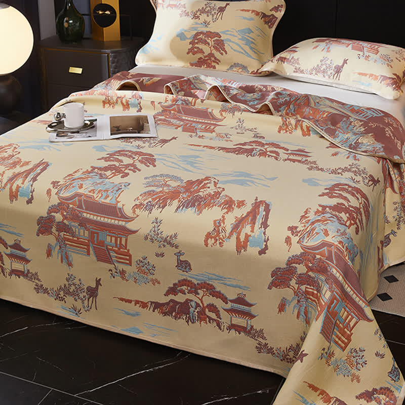 Three-Layer Gauze Cooling Coverlet | Eco-Friendly Lyocell & Cotton | Available in Twin, Full, Queen, King
