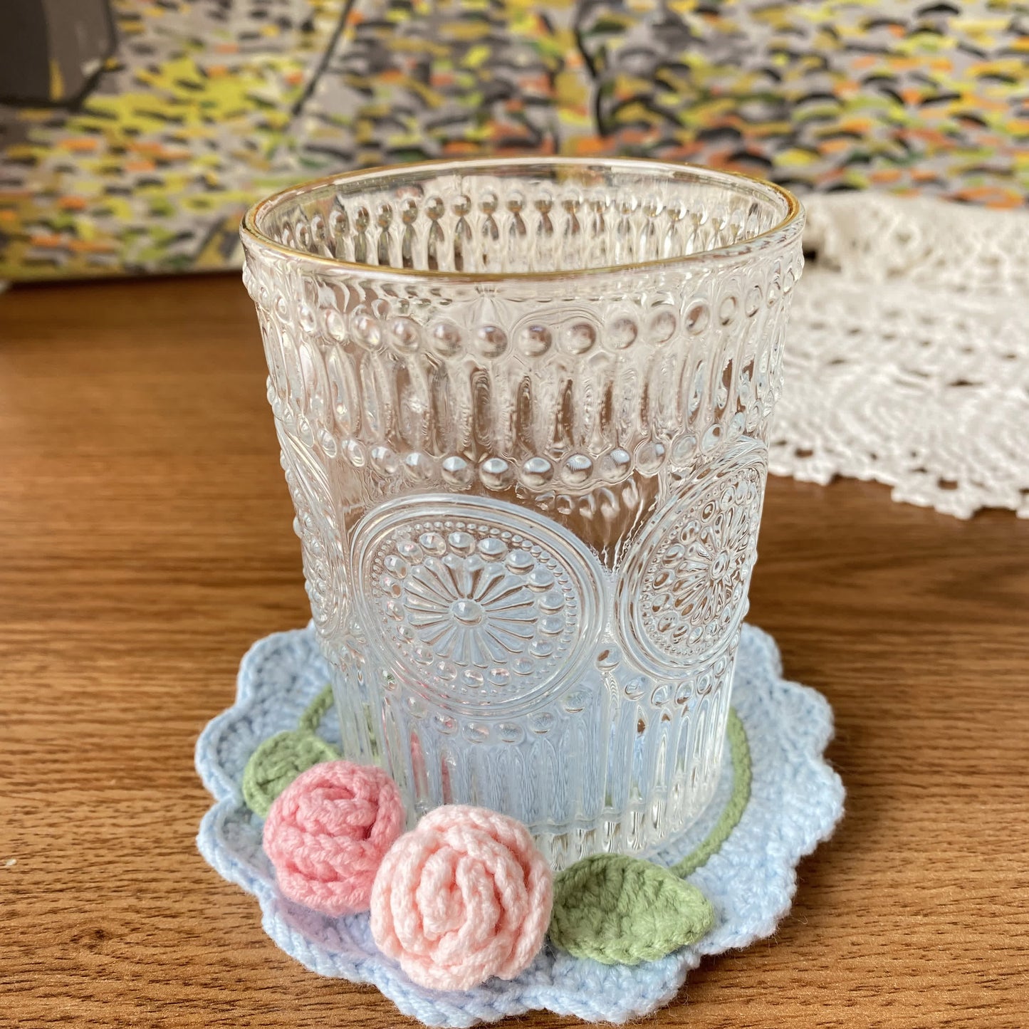 Handmade Crochet Coaster Set | Yarn | Available in 1, 2, 3, or 6 Pieces