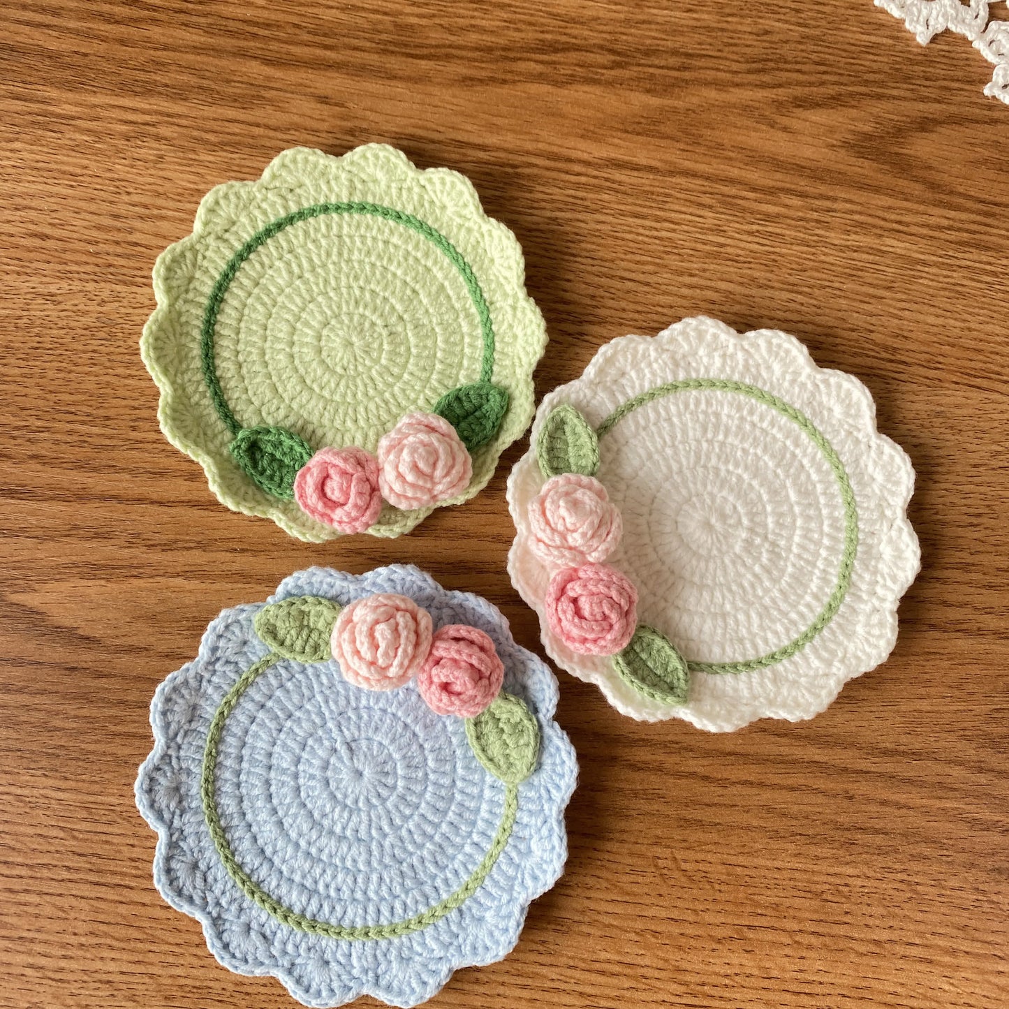 Handmade Crochet Coaster Set | Yarn | Available in 1, 2, 3, or 6 Pieces