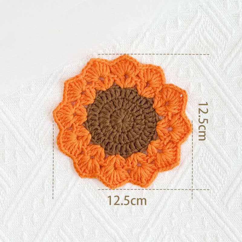Handmade Crochet Yarn Coaster | Eco-Friendly Design | Available in 1, 2, 4, or 8 Pieces