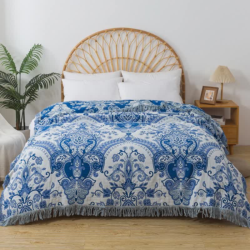 Bohemian Cotton Gauze Quilt | Eco-Friendly Design | Available in Full, Queen, King Sizes