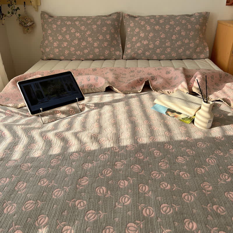 Reversible Coverlet Set | Soft Cotton Gauze | Full/Queen Size