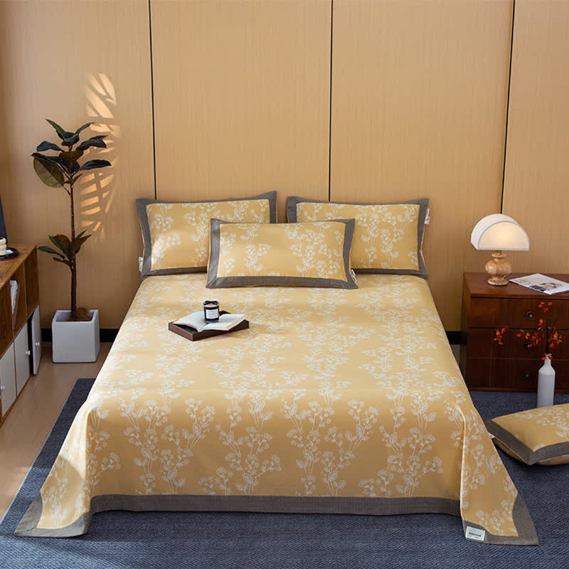 Botanical Pattern Cotton Coverlet | Eco-Friendly Soft Cotton | Multiple Sizes