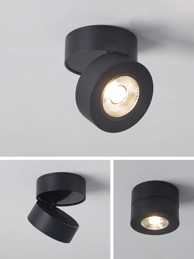 Round Rotating LED Downlight | Adjustable Metal & Acrylic | Black or White
