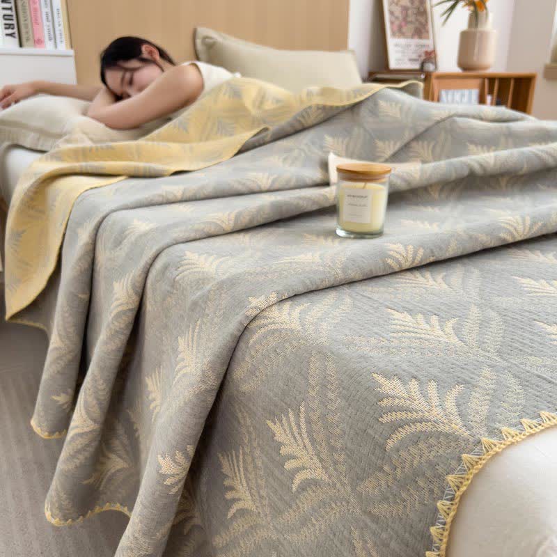 Cotton Gauze Coverlet | Eco-Friendly Printed Design | Twin, Full, Queen Sizes