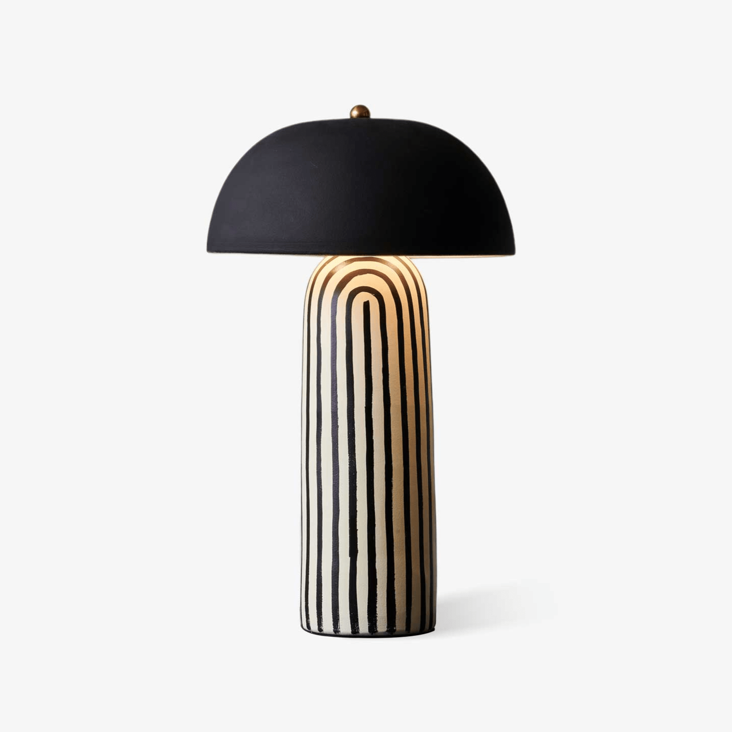 Stria Table Lamp | Hand-Painted Ceramic | Black & White
