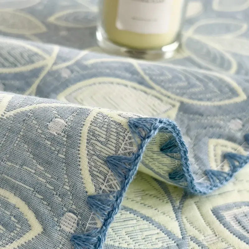 Cotton Reversible Coverlet | Elegant Leaf Pattern | Twin, Full, Queen Sizes
