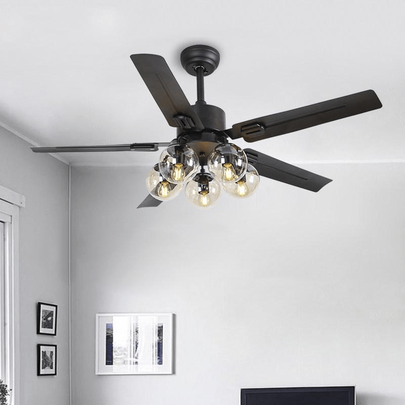Ceiling Fan Light | Black Metal | 42/48/52 inch