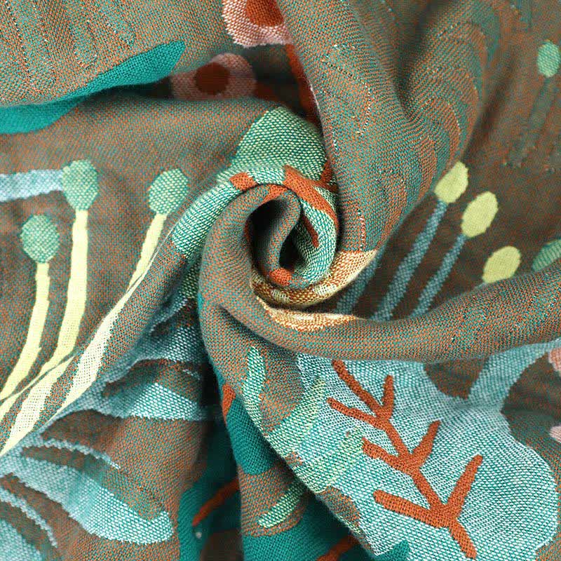 Cotton Gauze Blanket | Reversible Forest Tiger Design | 59" x 79"