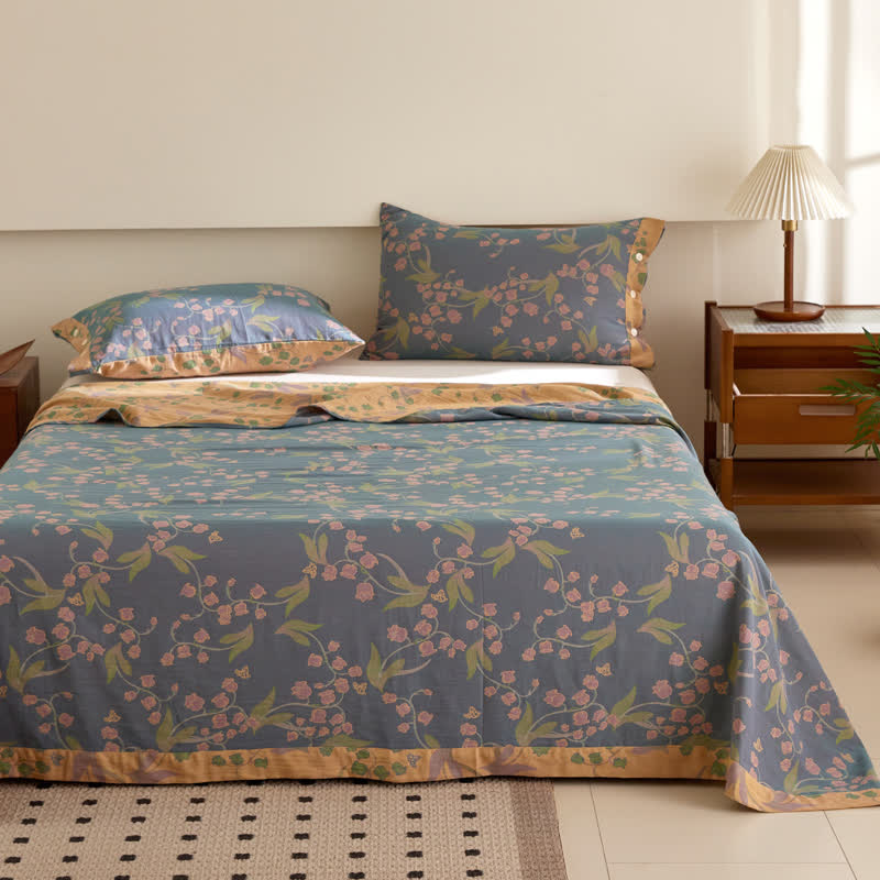 Cotton Reversible Coverlet | Double-layer Jacquard | Twin, Full, Queen, King Sizes