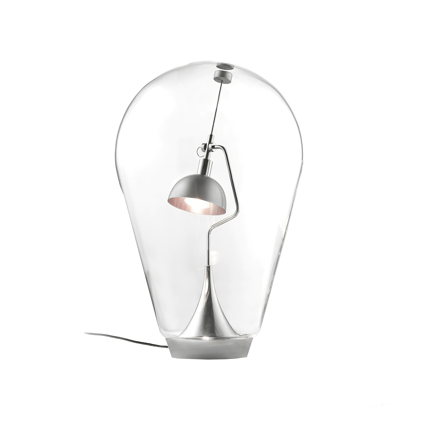 Blow Table Lamp | Metal and Glass | Chrome