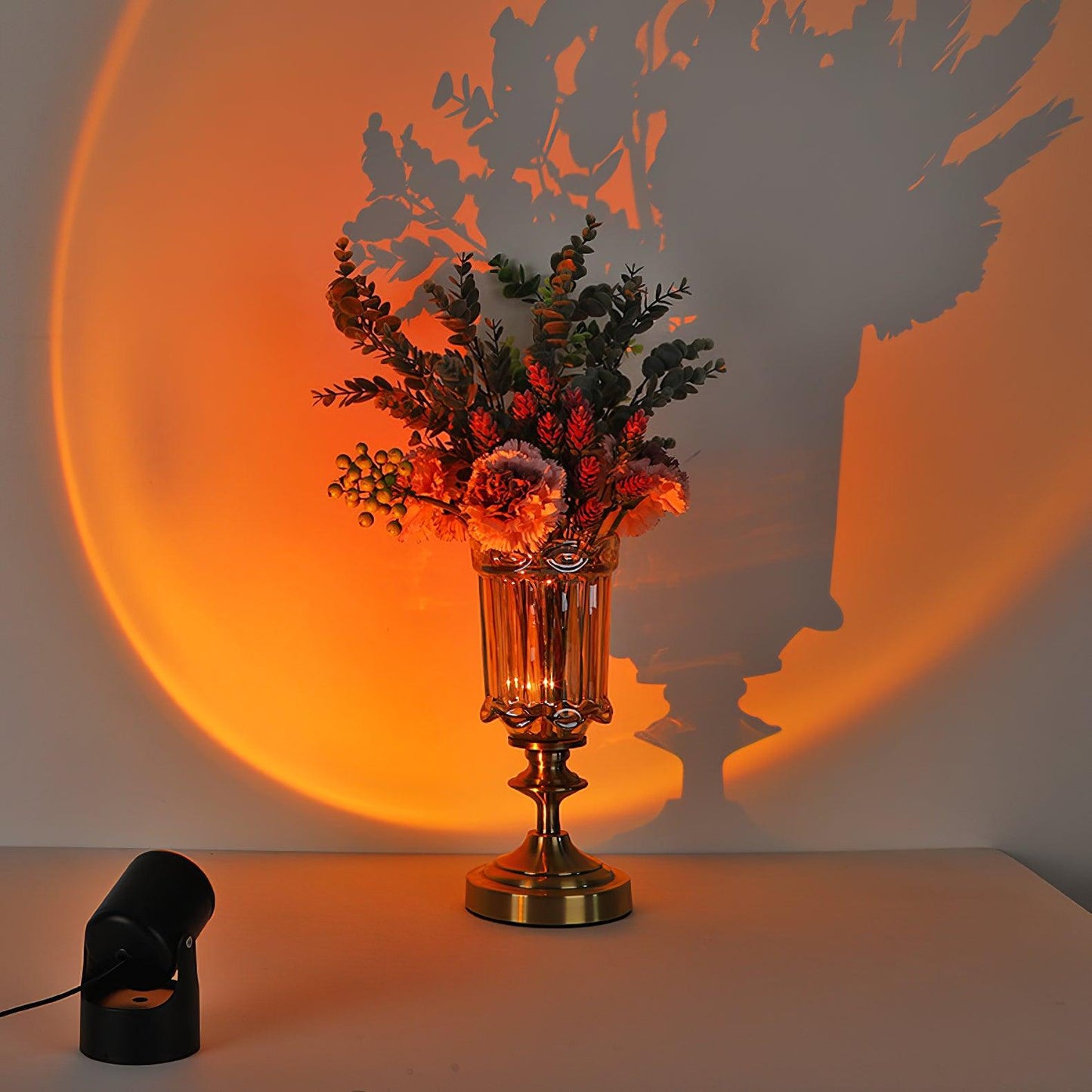 Sunset Projection LED Table Light | Durable Aluminum & Glass | Set of 2