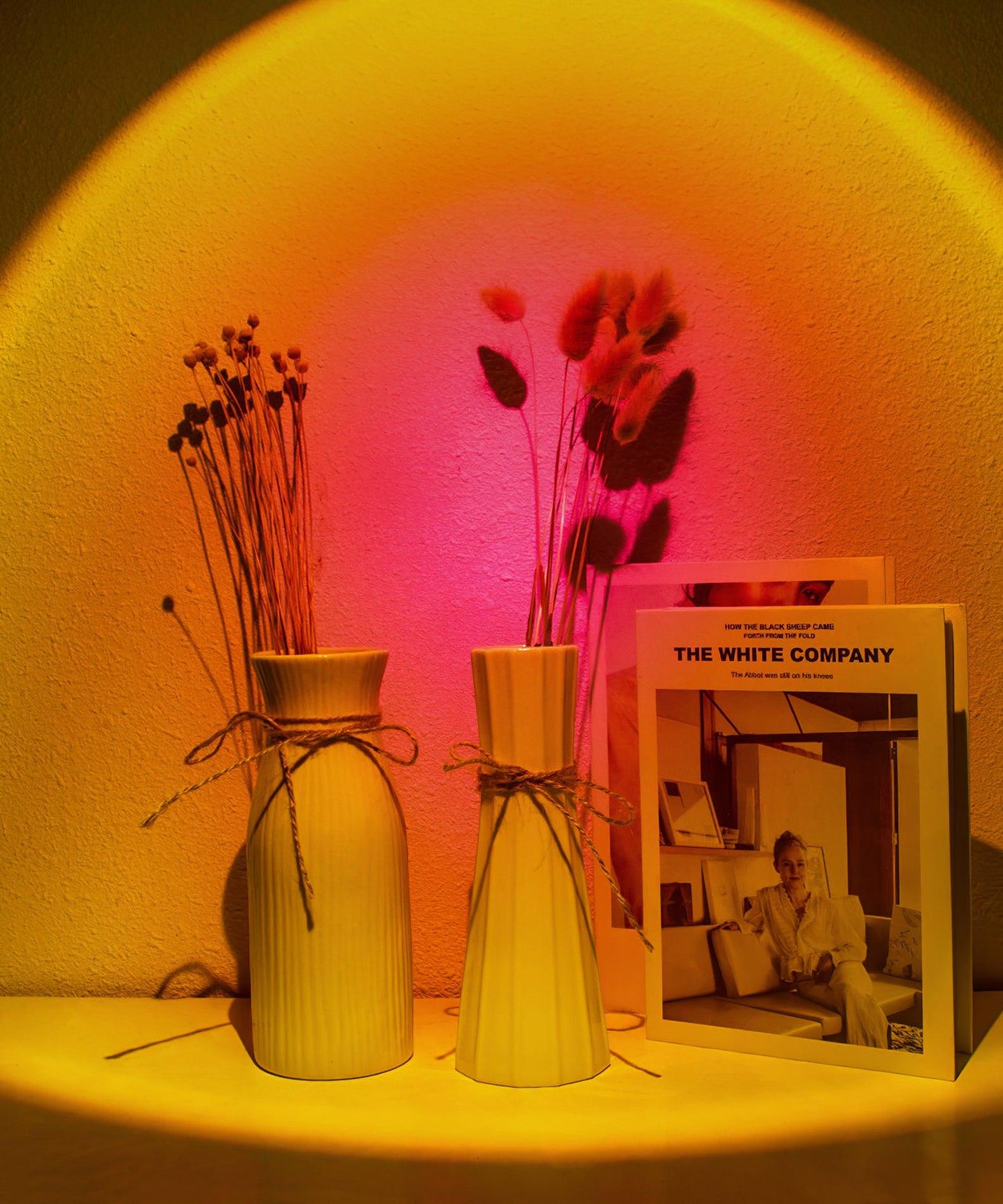 Sunset Projection LED Table Light | Durable Aluminum & Glass | Set of 2