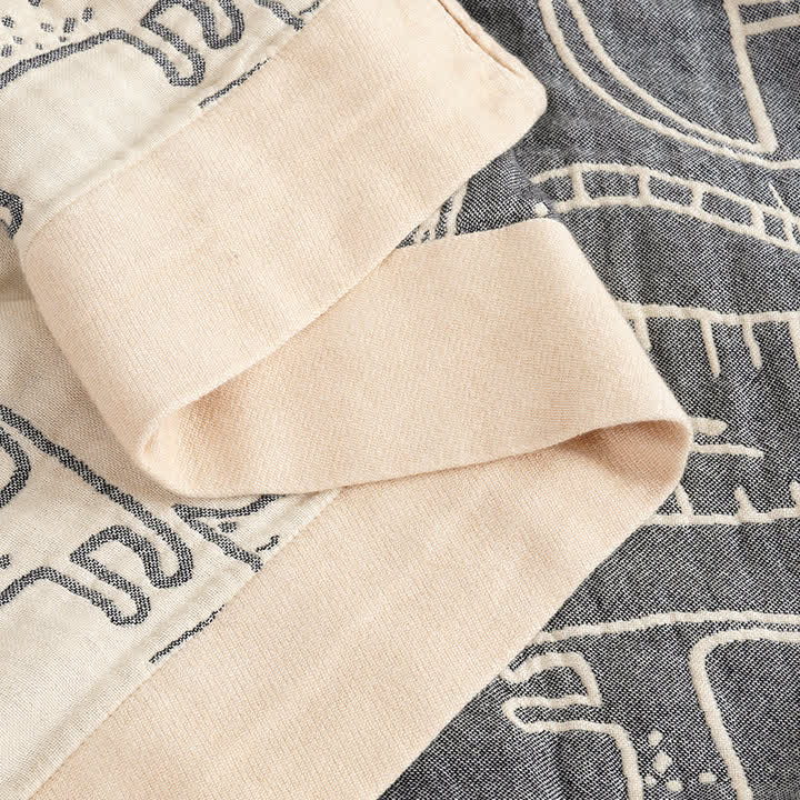 Cat Print Cotton Quilt | Reversible Design | Full/Queen Size