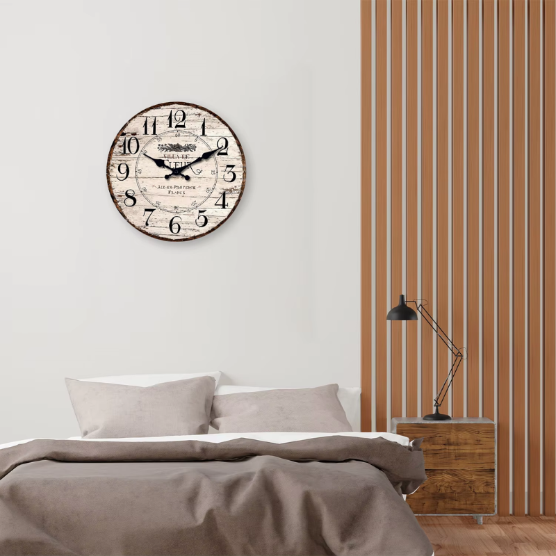 Horloge Murale | Bois Vintage | Silencieuse