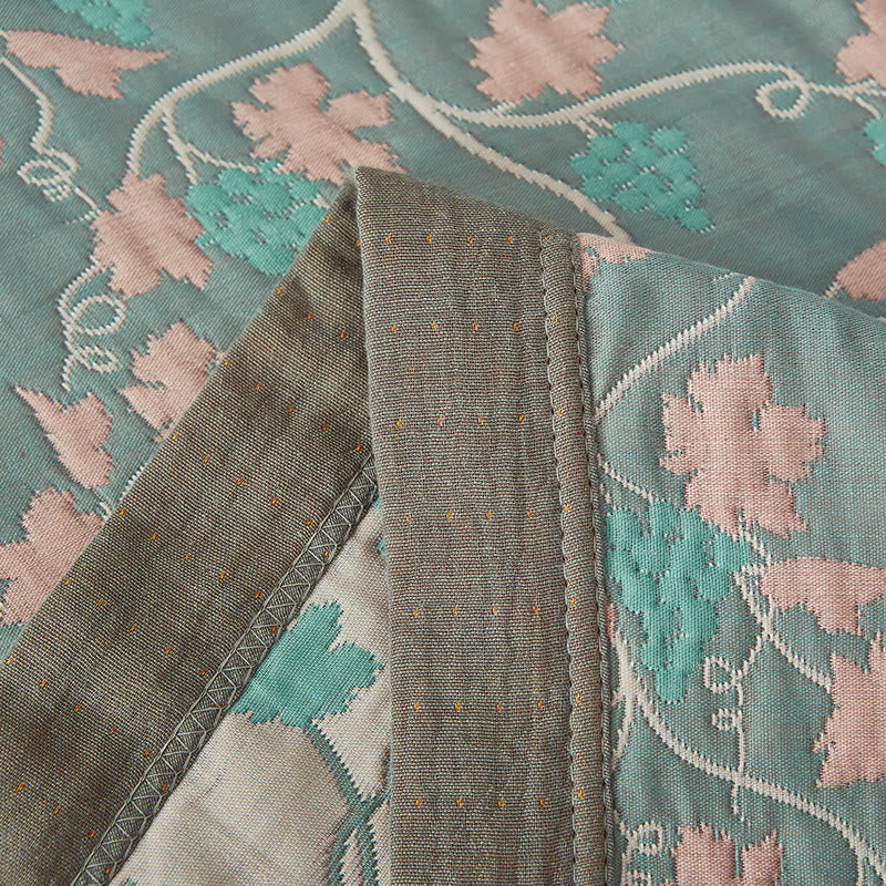 Vine Leaf Reversible Quilt | 100% Organic Cotton | Multiple Sizes