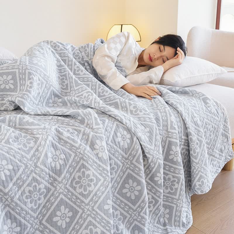 Cotton Gauze Jacquard Quilt | 100% Organic Cotton | Full/Queen Size