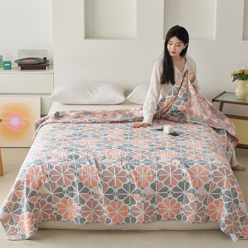 Floral Summer Quilt | 100% Organic Cotton | Full/Queen Size