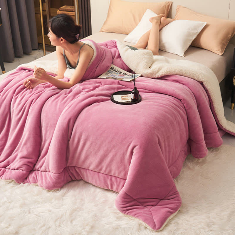 Double Velvet Throw Blanket | Soft Polyester | Full Size 71"W x 79"L