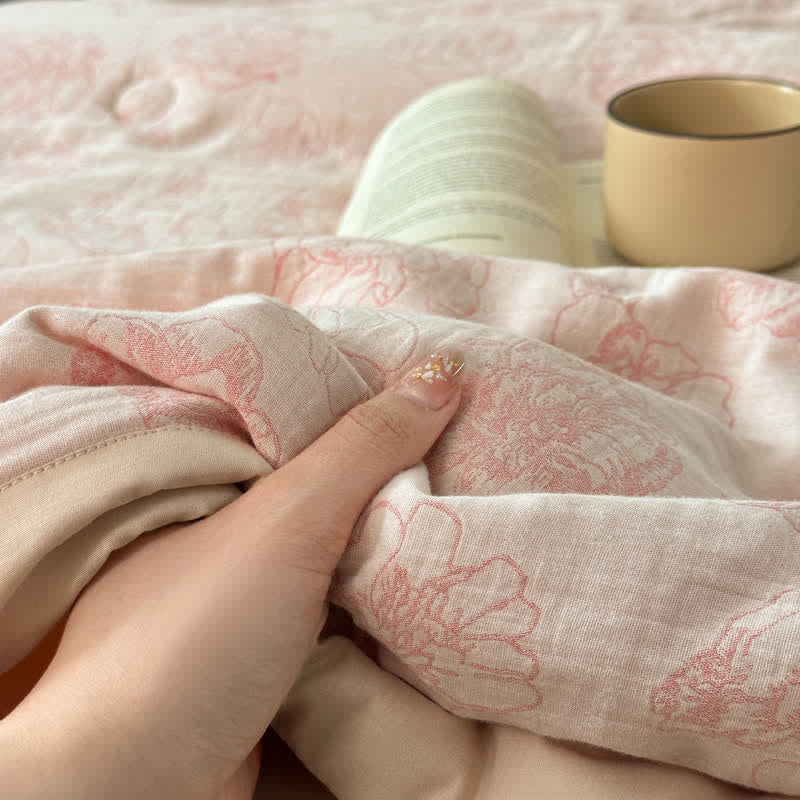 Cotton Gauze Bedding Set | 100% Organic Cotton | 4-Piece Full/Queen
