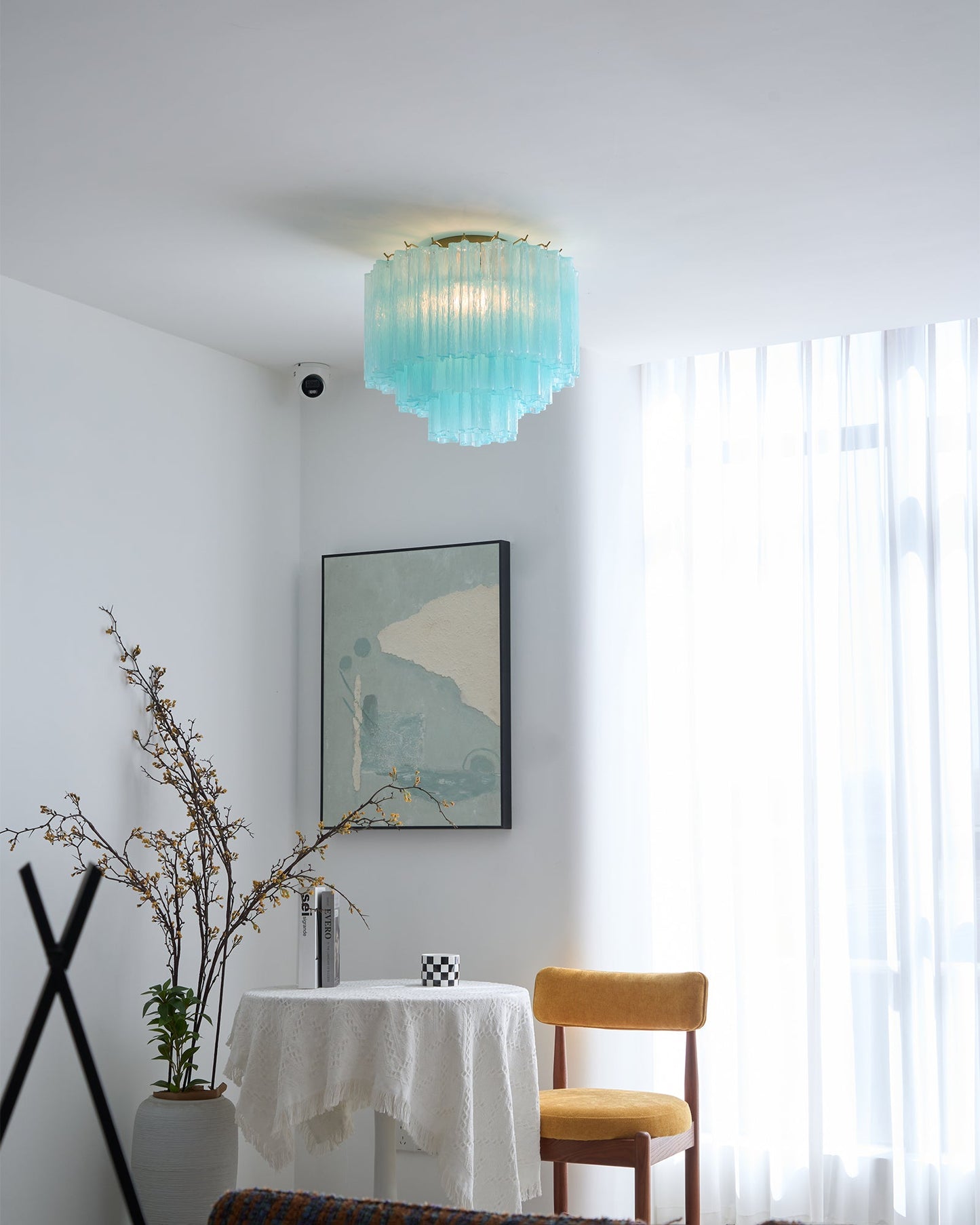 Glacia Ceiling Lamp | Murano Glass | White, Gold