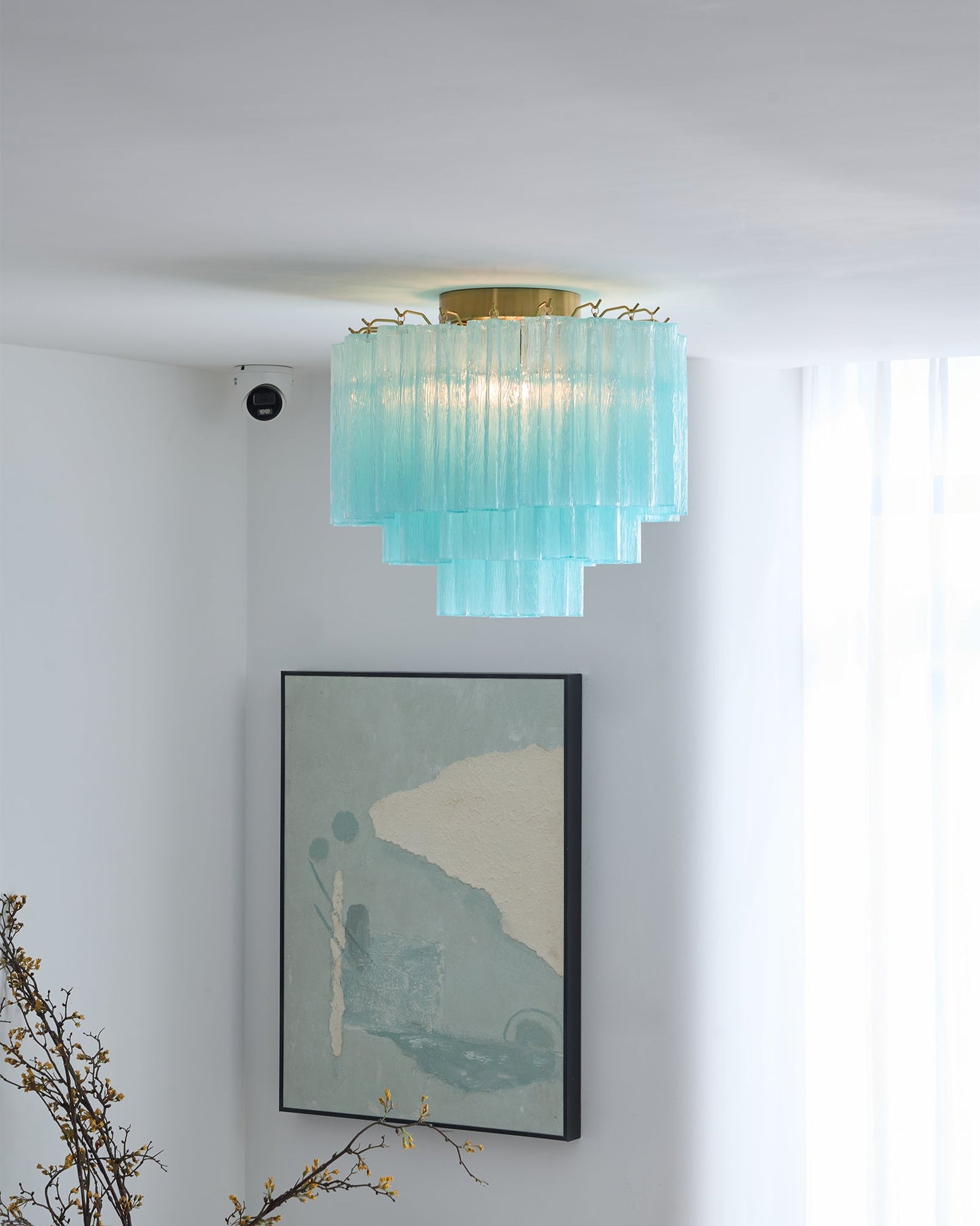 Glacia Ceiling Lamp | Murano Glass | White, Gold