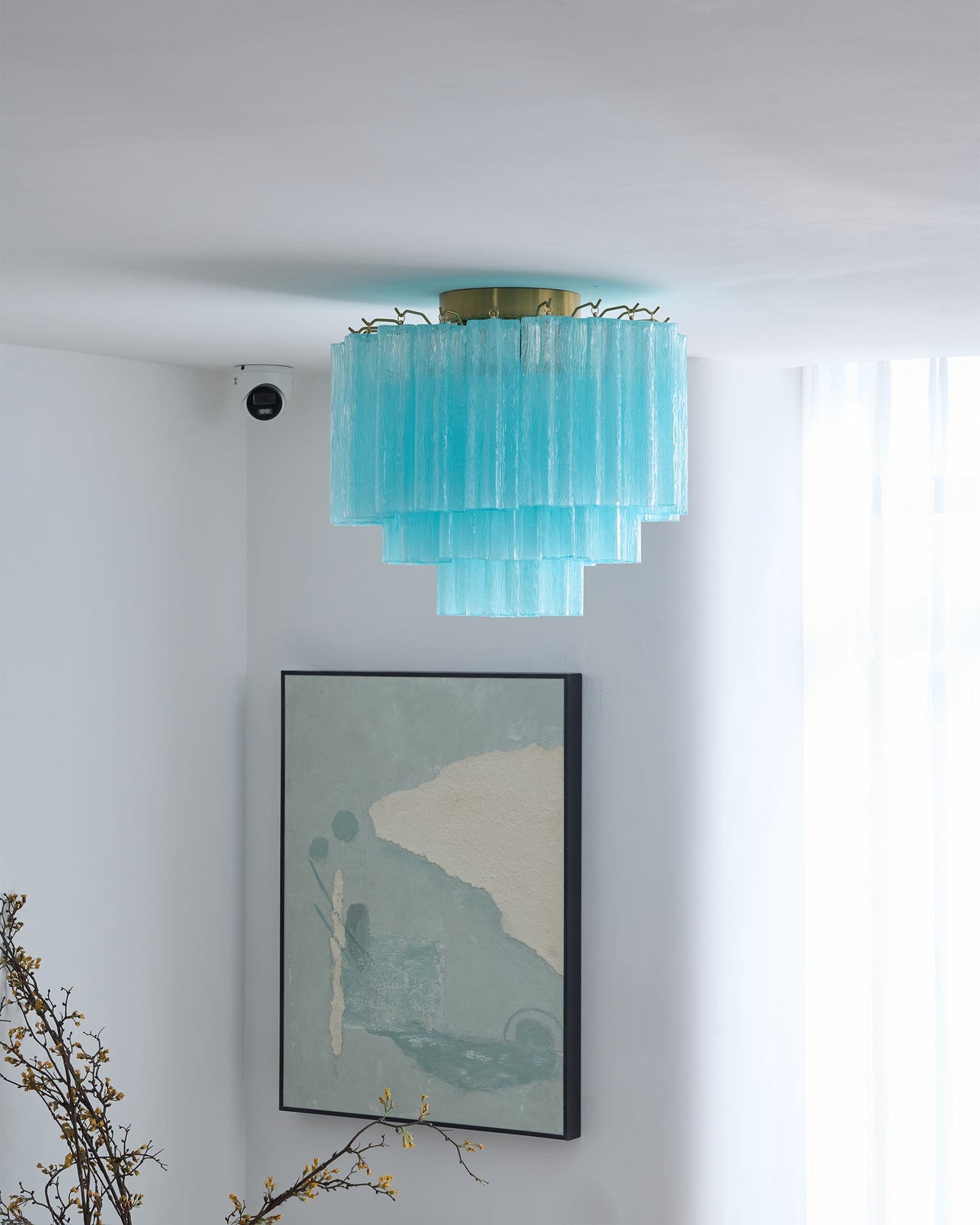 Glacia Ceiling Lamp | Murano Glass | White, Gold