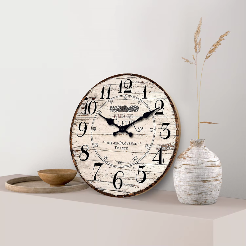 Horloge Murale | Bois Vintage | Silencieuse
