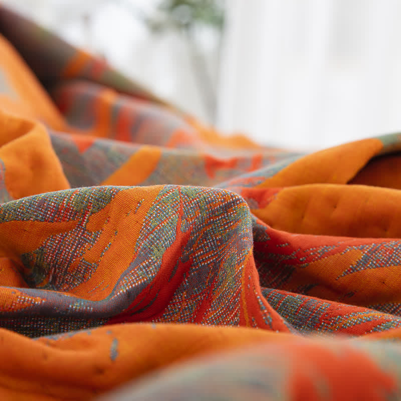Jacquard Cotton Gauze Quilt Set | 100% Organic Cotton | Includes 1 Quilt + 2 Pillowcases