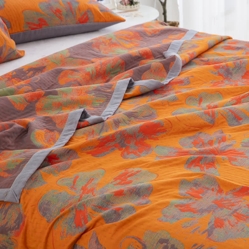 Jacquard Cotton Gauze Quilt Set | 100% Organic Cotton | Includes 1 Quilt + 2 Pillowcases