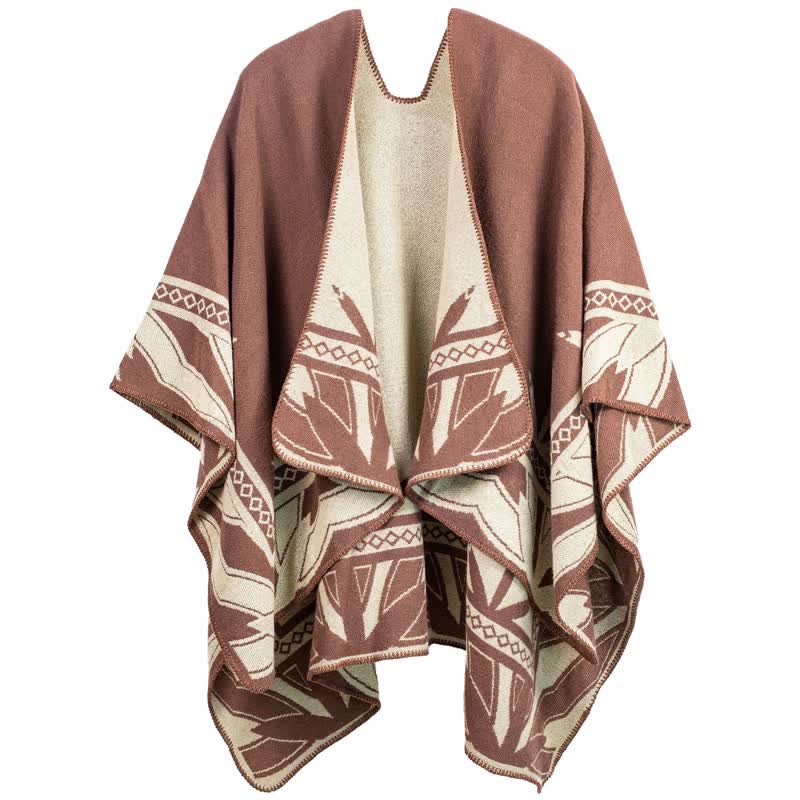 Acrylic Shawl Cape | Ultra-Soft Fabric | Retro Pattern